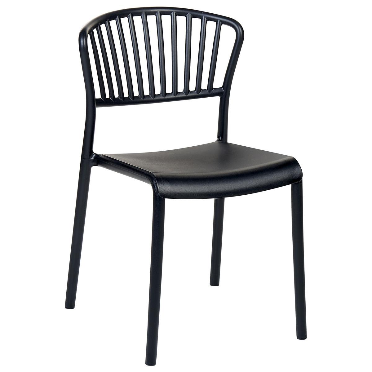 GARTENSTÜHLE 4er-Set Kunststoff schwarz Gela - Schwarz, Kunststoff (45/78/50cm) - Beliani