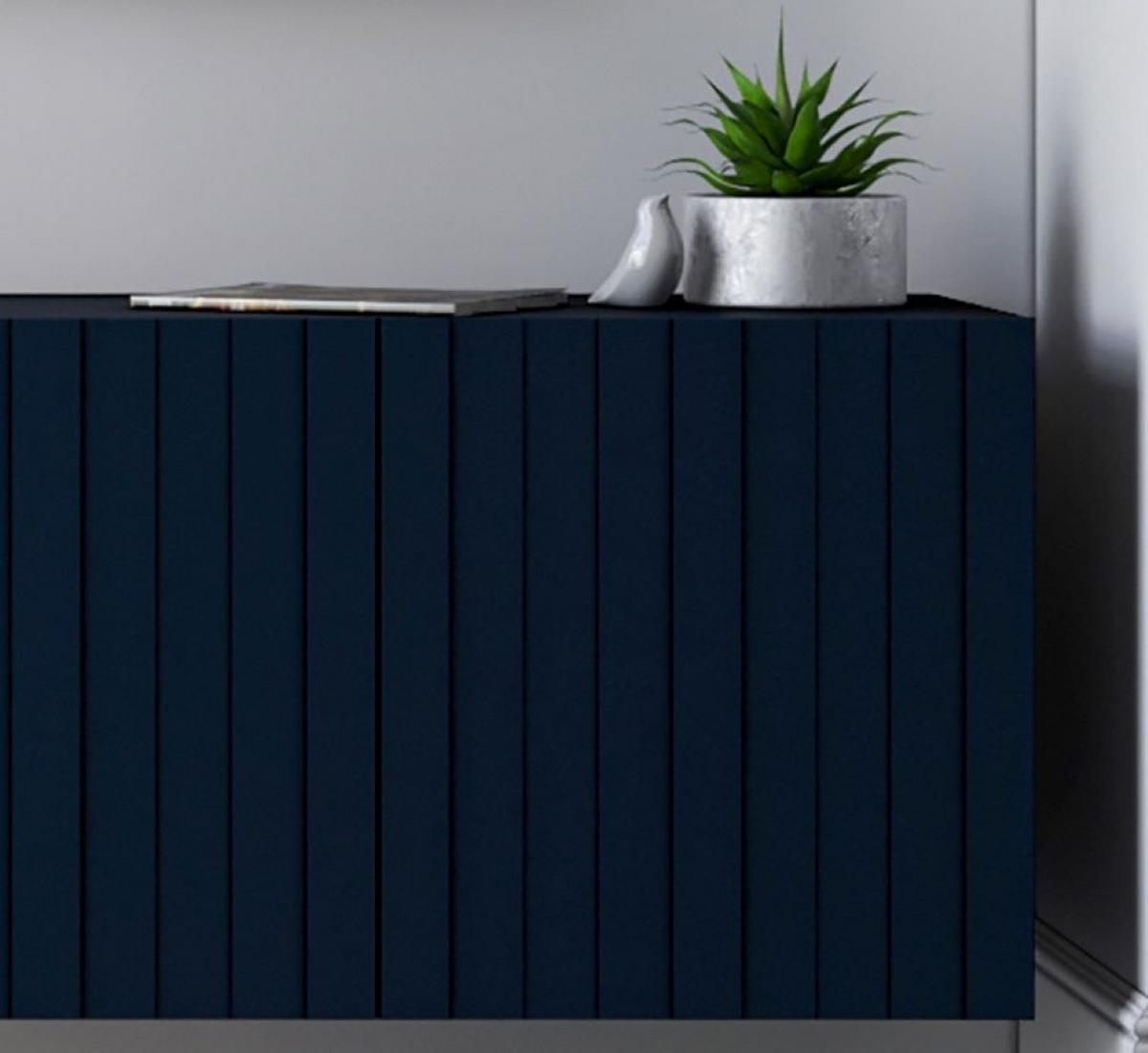 KOMMODE Elpis 4D Marineblau Matt Glamour 112 cm - Blau/Kupferfarben, Holzwerkstoff/Metall (112/126/36.5cm) - Meble Lindner