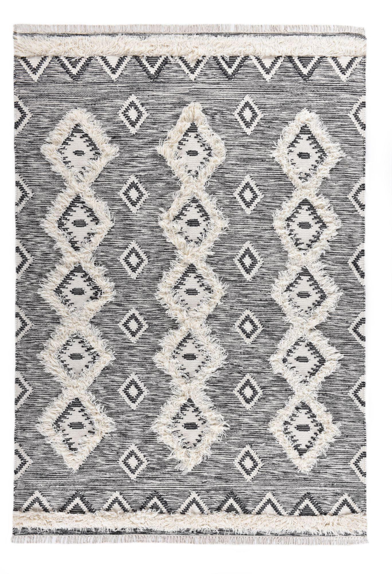 FLACHWEBETEPPICH Edler Kelim, modern 190x290 cm - Schwarz, Textil (190/290cm) - Rug and Roll
