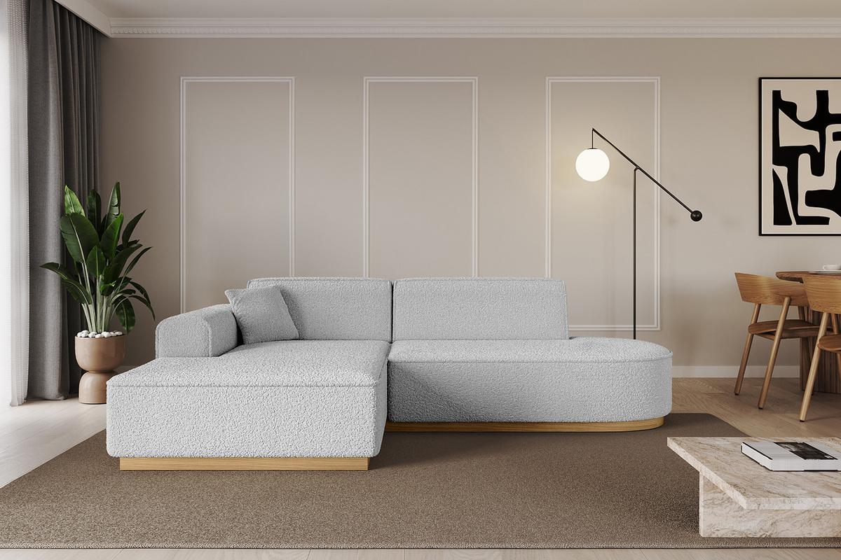 ECKSOFA Ottomane Links IREA-L1-v2 - 232x165x80 cm Hellgrau - Hellgrau, Holzwerkstoff/Textil (232/165cm) - ALTDECOR