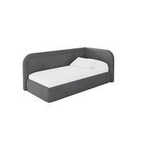 EINZELLBETT Jugendbett mit Bettkasten und Matratze H3/H4, Links - JOVY 100x200 Dunkelgrau - Graphitfarben, Holzwerkstoff/Textil (100/200cm) - ALTDECOR