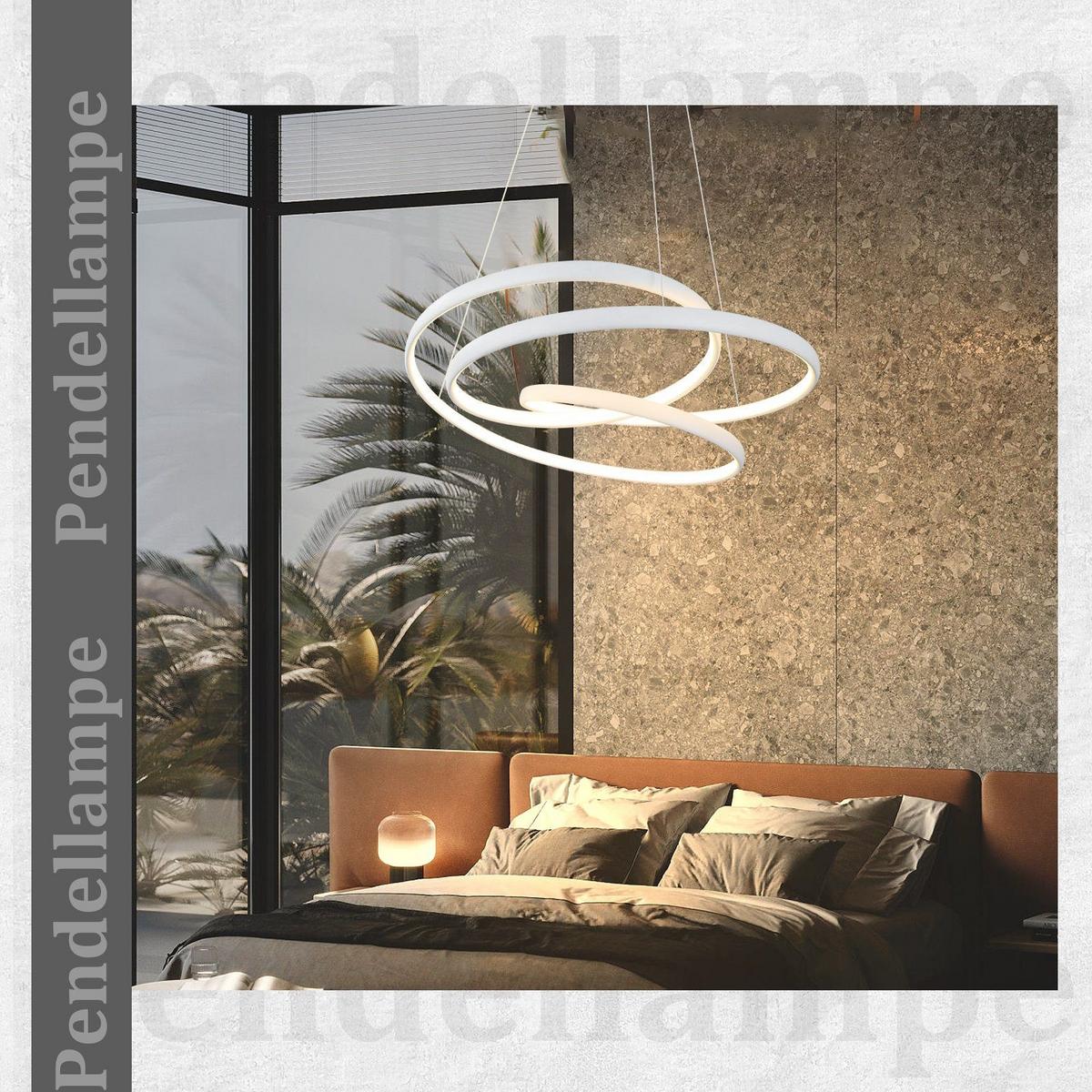 LED-PENDELLEUCHTE Elowynne 50/50/150 cm - Weiß, Metall (50/50/150cm) - ZMH