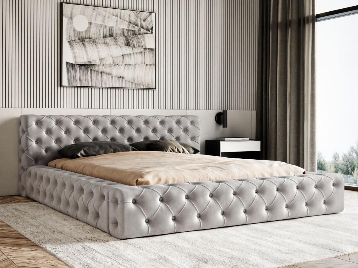 POLSTERBETT Palini 160x200 Grau - Grau, Textil (160/200cm) - Graingold