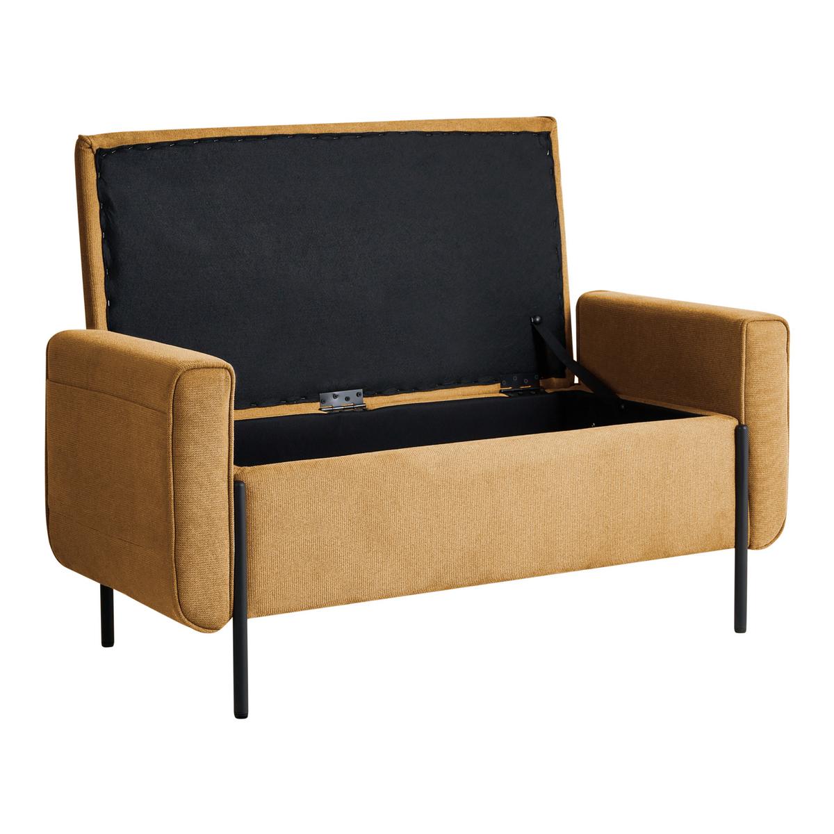 SITZBANK Gelb Lewes - Gelb/Schwarz, Textil (114/55/50cm) - Beliani