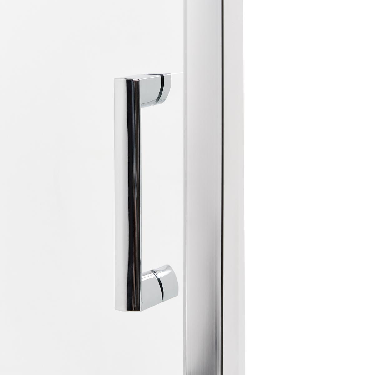 DUSCHKABINE 80/100/185 cm Silber Yoro - Transparent/Silberfarben, Glas (80/100/185cm) - Beliani