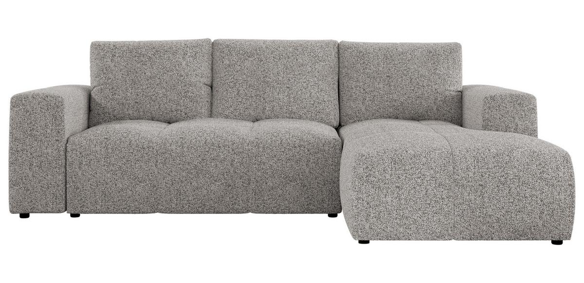 ECKSOFA MONIVA Hellgrau Strukture - Rechts - Hellgrau/Schwarz, Textil (266/164cm) - MKS