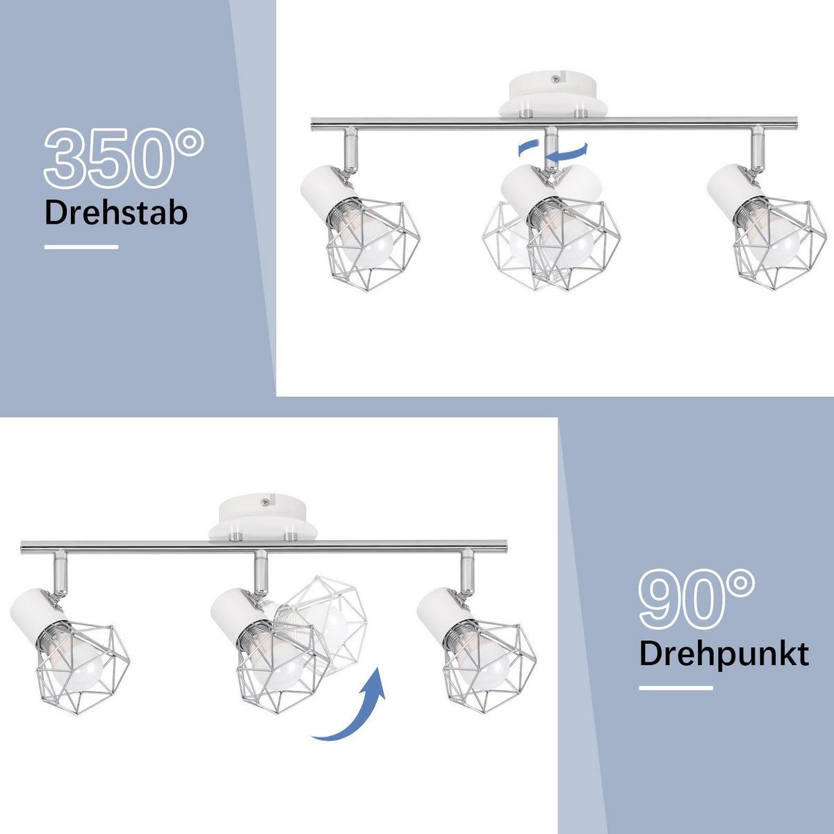 DECKENSTRAHLER Chloris 3-flammig 49/10/20 cm - Weiß, Metall (49/10/20cm) - Nettlife