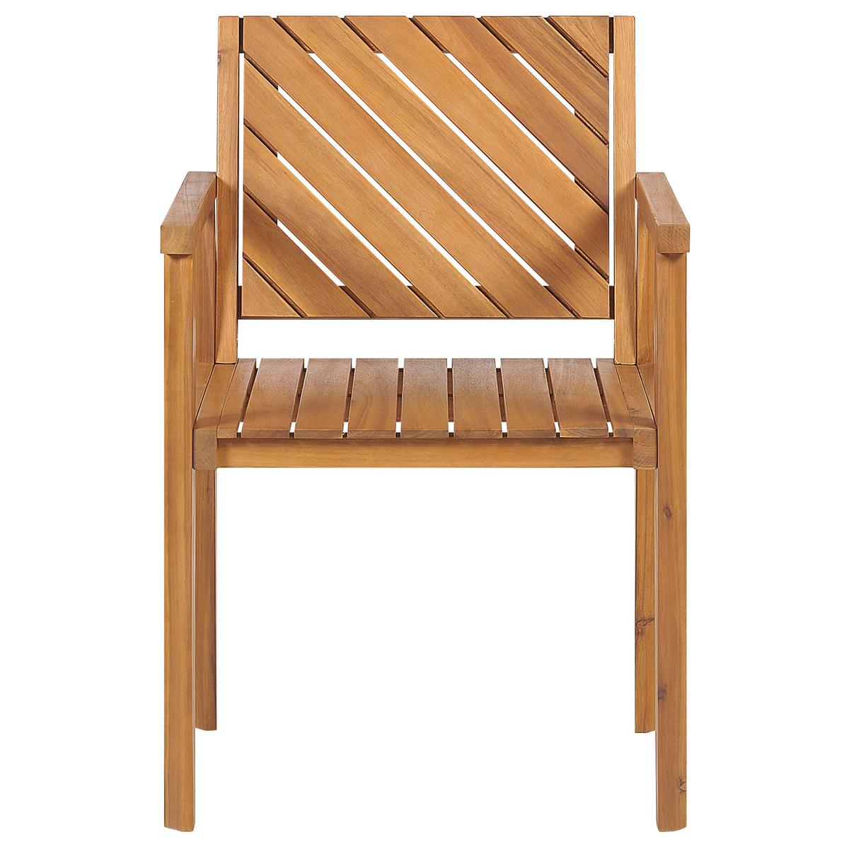GARTENSTUHL Akazienholz hellbraun Baratti - Hellbraun, Holz (55/82/40cm) - Beliani