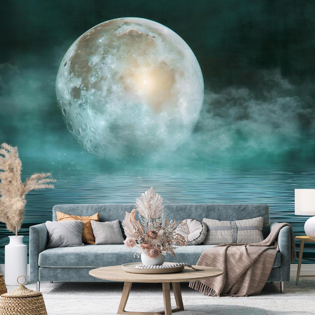 FOTOTAPETE Meer Mond Vlies Tapete Wohnzimmer Schlafzimmer 350x250 - Multicolor, Papier (350/250cm) - Wallarena