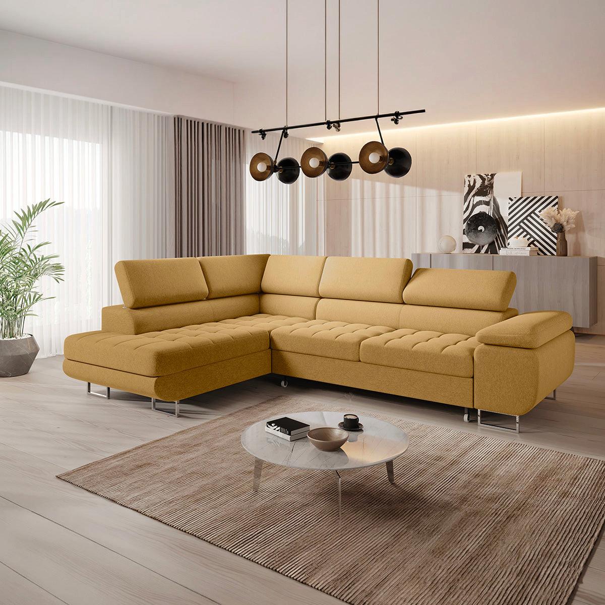 ECKSOFA Eden 4 Sitzplätze Gelb - Gelb, Holzwerkstoff (271/201cm) - Petits-meubles