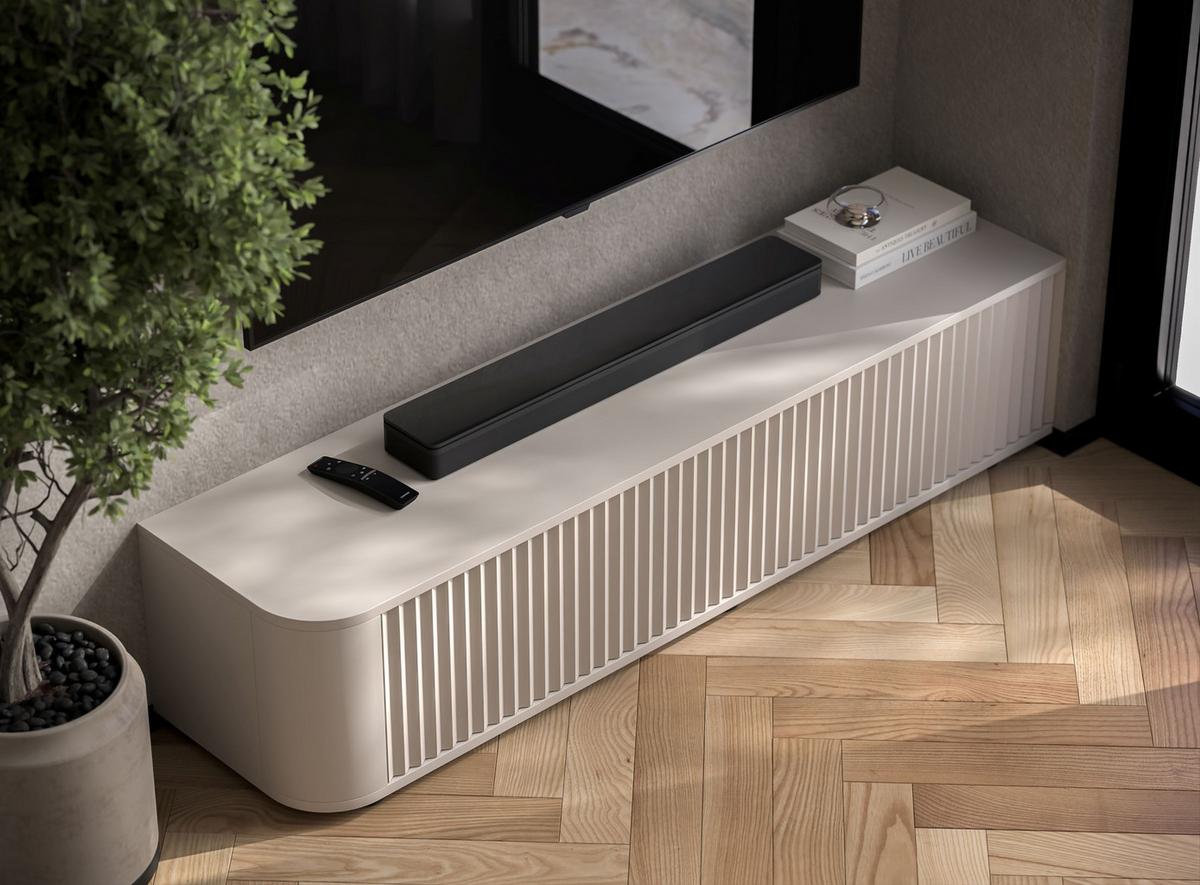 TV-LOWBOARD Aurora Kaschmir matt 140 cm mit niedrigen Füßen - Kaschmir, Holzwerkstoff (140/31/35cm) - Meble Lindner