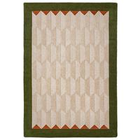 WOLLTEPPICH handgetuftet DARENT, Wabenmuster, Erdtöne-Grün, 160 x 230 cm - Grün, Textil (160/230cm) - KADIMA DESIGN