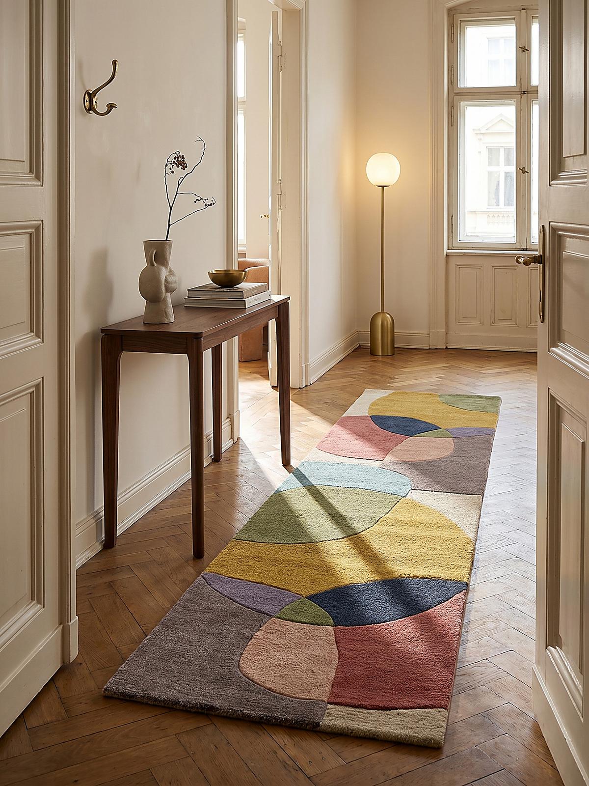 WOLLTEPPICH AIRE, abstrakt, aus Wolle, Bunt, 60 x 230 cm - Multicolor, Textil (230/60cm) - KADIMA DESIGN