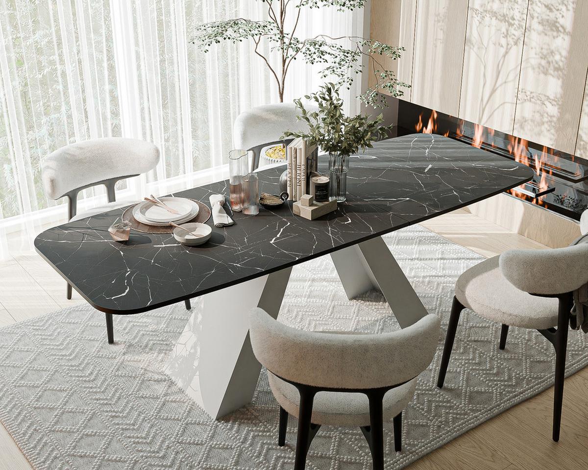 AUSZIEHTISCH ZENITH 180/90/76 cm mit Metallgestell, Weiß / Grau - Weiß/Grau, Holzwerkstoff/Metall (90/180/76cm) - Idohome