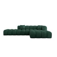 ECKSOFA Ottomane Rechts OLEA-L2 - 289x176x71 cm Dunkelgrün - Dunkelgrün/Schwarz, Holzwerkstoff/Kunststoff (289/176cm) - ALTDECOR