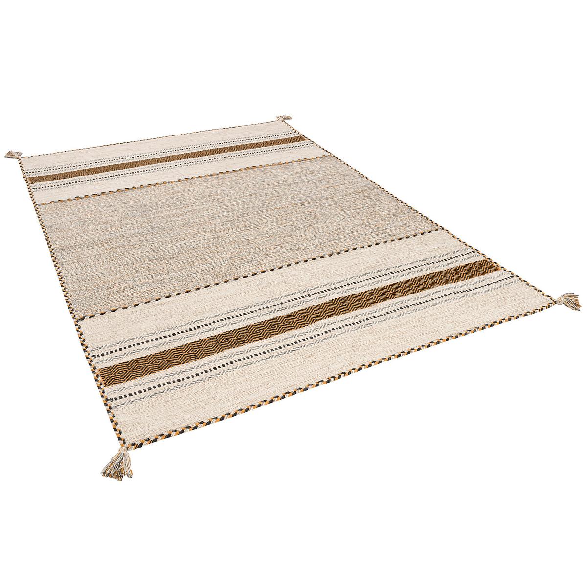NATUR TEPPICH KELIM NAVARRO - Currygelb, Textil (70/140cm) - Pergamon