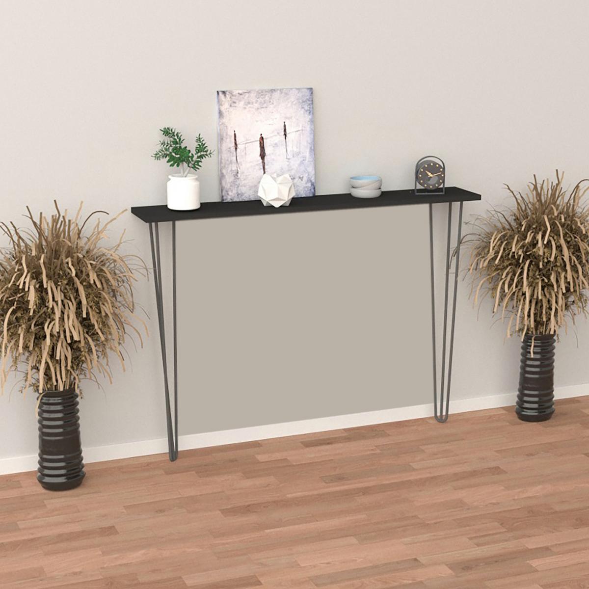 KONSOLENTISCH Kokemäki - Schwarz, Metall (18/80/82cm) - [en.casa]