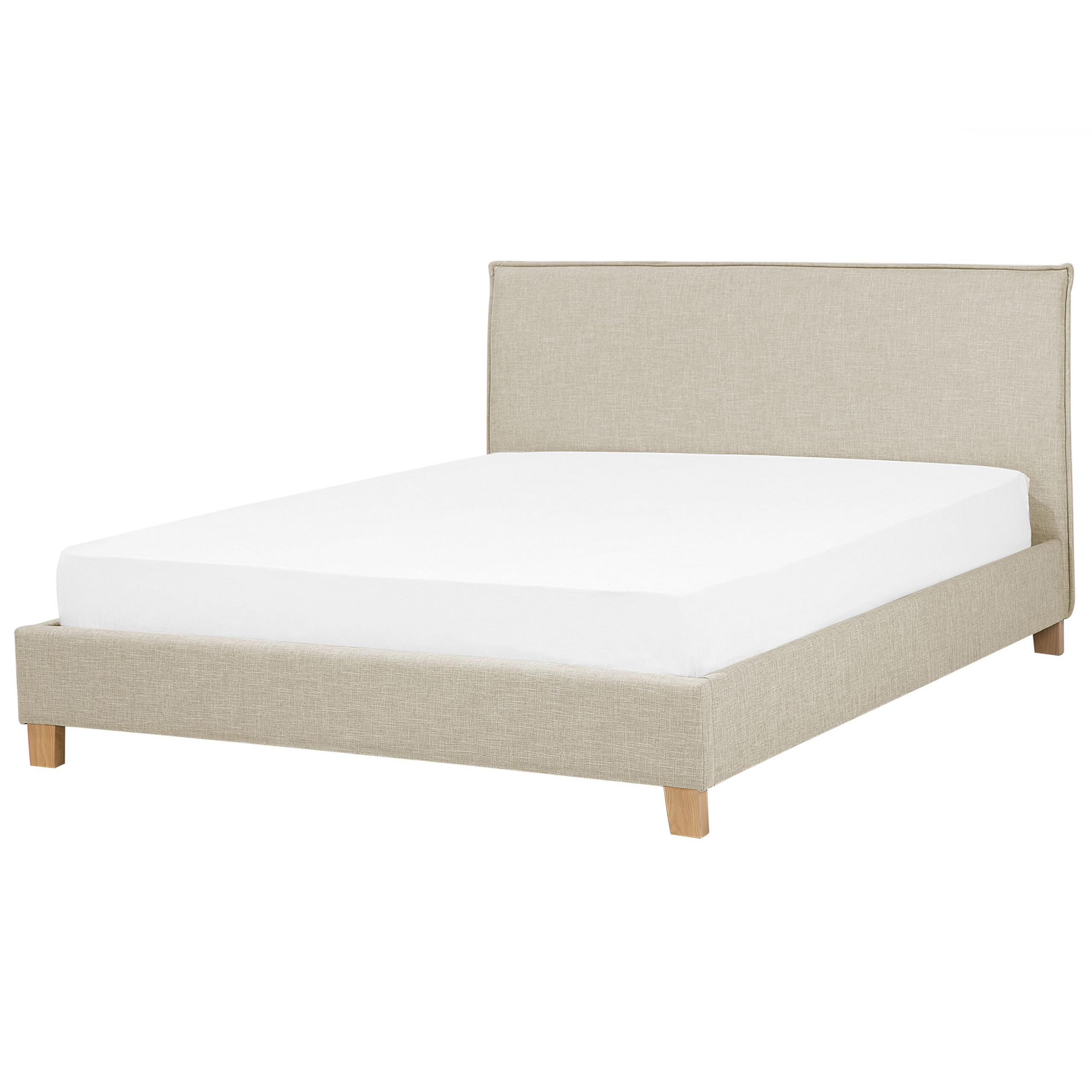 POLSTERBETT mit Lattenrost 180x200 cm Beige Sennez - Beige, Textil (180/200cm) - Beliani