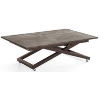 COUCHTISCH Axen höhenverstellbar ausziehbar, Beton Dunkelgrau 120-160/80/38-75 cm - Dunkelgrau/Braun, Holzwerkstoff/Metall (80/160/75cm) - WFL GROUP