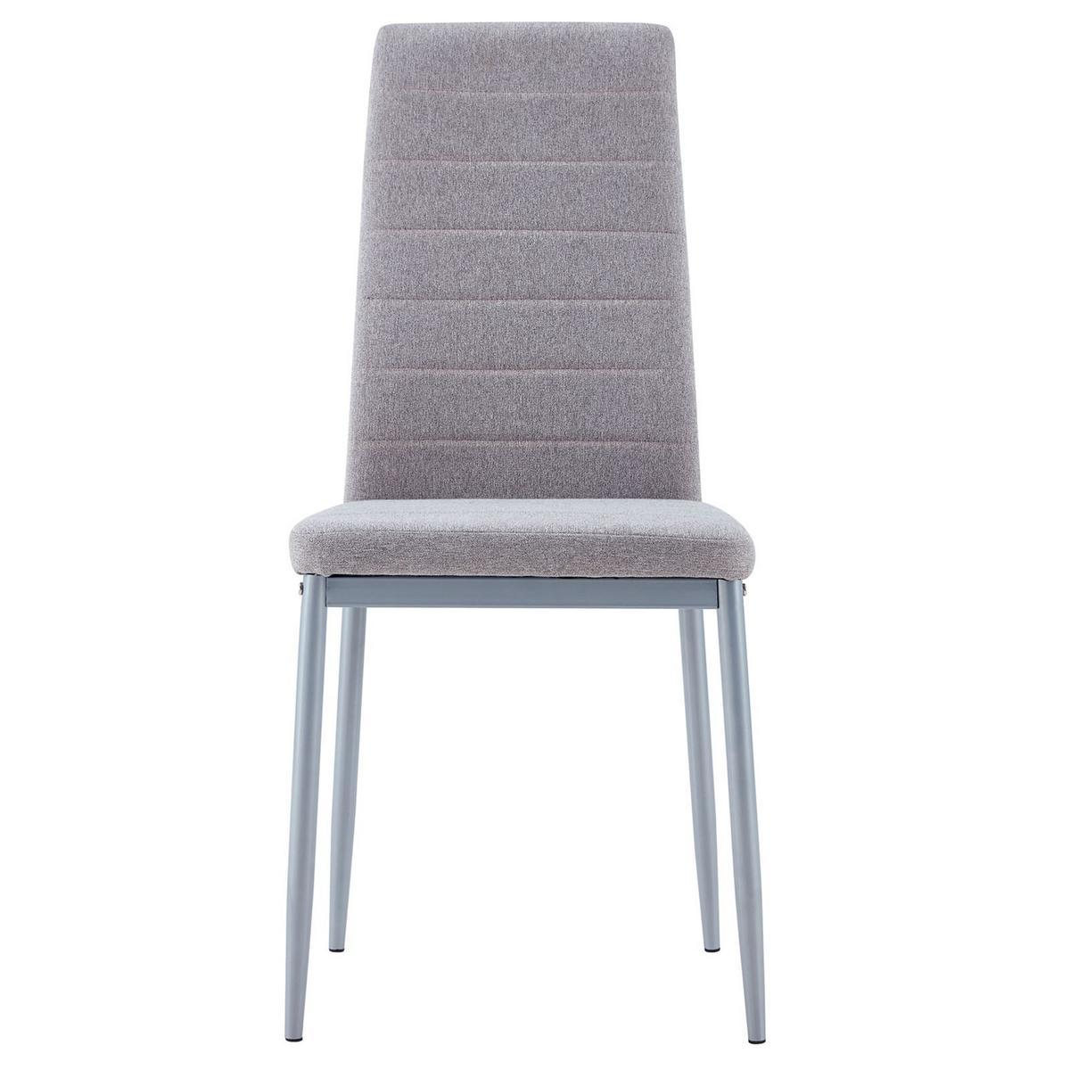 ESSZIMMERSTÜHLE NATHALIE 4er-Set grau - Grau, Textil (43/100/50cm) - IDIMEX
