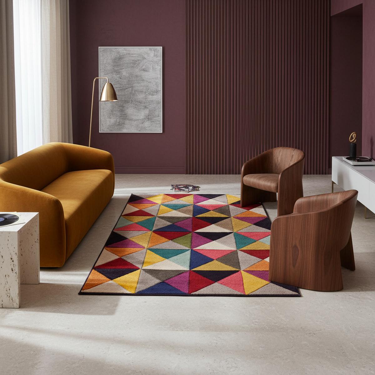 TEPPICH MEON, geometrisch, aus Polypropylen, Florhöhe 11 mm, Bunt, 200 x 290 cm - Multicolor, Textil (290/200cm) - KADIMA DESIGN