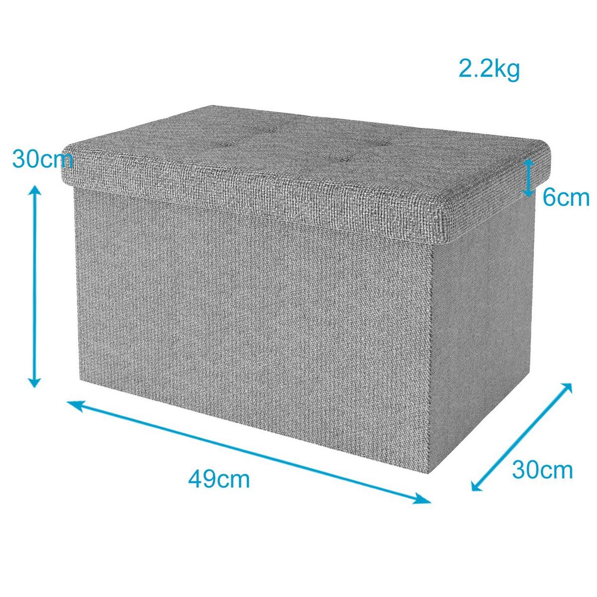 SITZBANK Faltbar mit Stauraum 49/30/30 cm (Grau) - Grau, Textil (30/30/49cm) - Intirilife