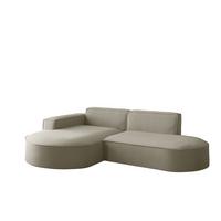 ECKSOFA Palma Xs Ottomane Opera Velvet - Perlmutt, Holzwerkstoff/Textil (236/165cm) - Fun Möbel