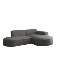 ECKSOFA Palma Xs Ottomane Opera Velvet - Anthrazit, Holzwerkstoff/Textil (236/165cm) - Fun Möbel