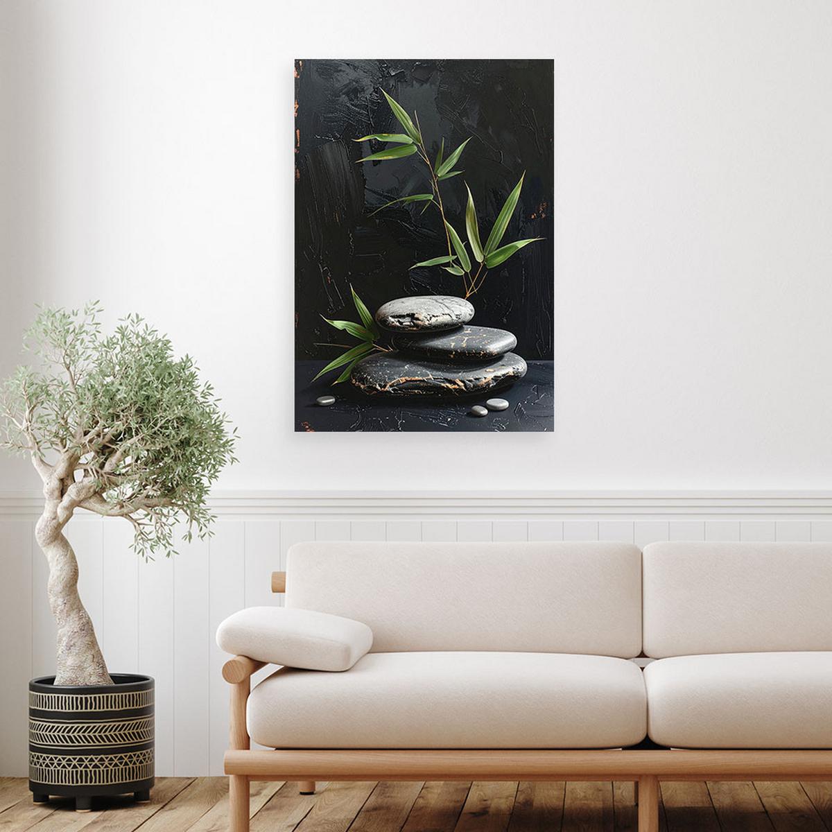 LEINWANDBILD Zen und Orientalisch 30x45cm - Schwarz, Textil (30/45cm) - Feeby