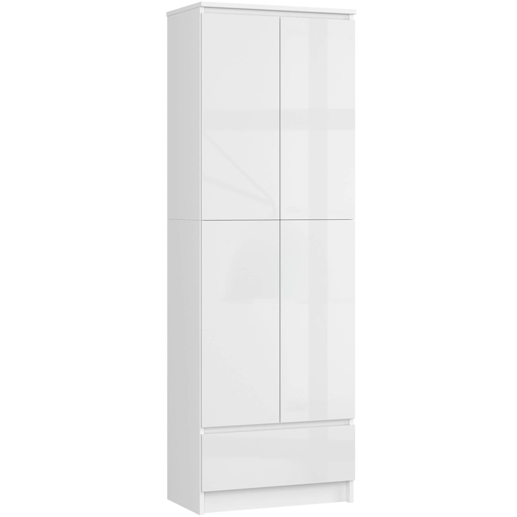 STANDREGAL Weiß, Weiß Glanz 180/60/35 - Weiß, Holzwerkstoff (60/180/35cm) - RAUMHIRSCH FURNITURE
