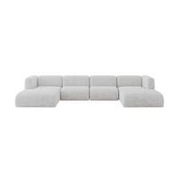 WOHNLANDSCHAFT MIRA-U2 408x179x70 Grau Velours - Schwarz/Grau, Holzwerkstoff/Kunststoff (408/70/179cm) - ALTDECOR