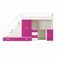KINDERZIMMER Set RAJ 5, Hochglanz mit Hochbett, Schrank und Schreibtisch - Kaschmir/Rosa, Holzwerkstoff (320/180/86cm) - Lookway