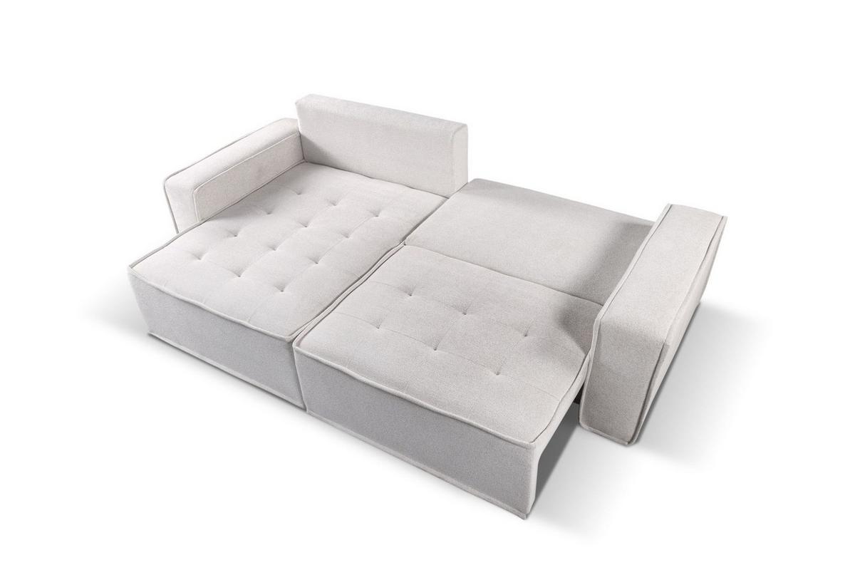 ECKSOFA Schlafsofa Flosi In Raven - Blau, Holzwerkstoff/Textil (248/140cm) - Fun Möbel