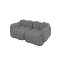 2-SITZER modulares Sofa Miko-S1 214x118x75 cm Grau Velours - Schwarz/Grau, Holzwerkstoff/Kunststoff (214/75/118cm) - ALTDECOR