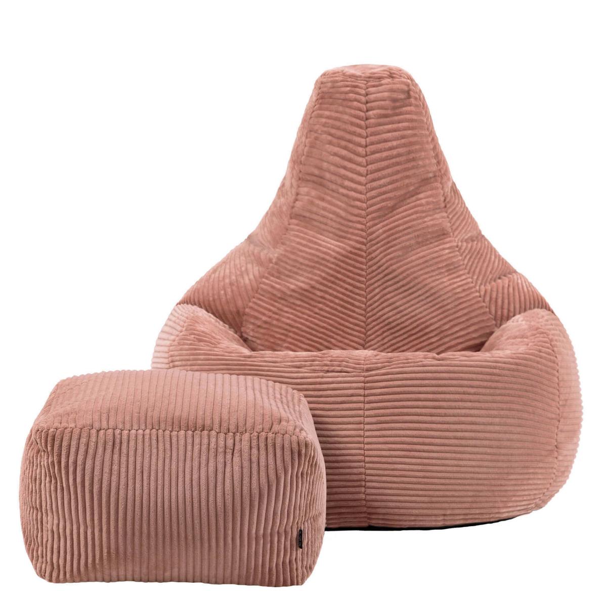SITZSACK Dalton mit Hocker - Pink, Textil (82/76/82cm) - icon