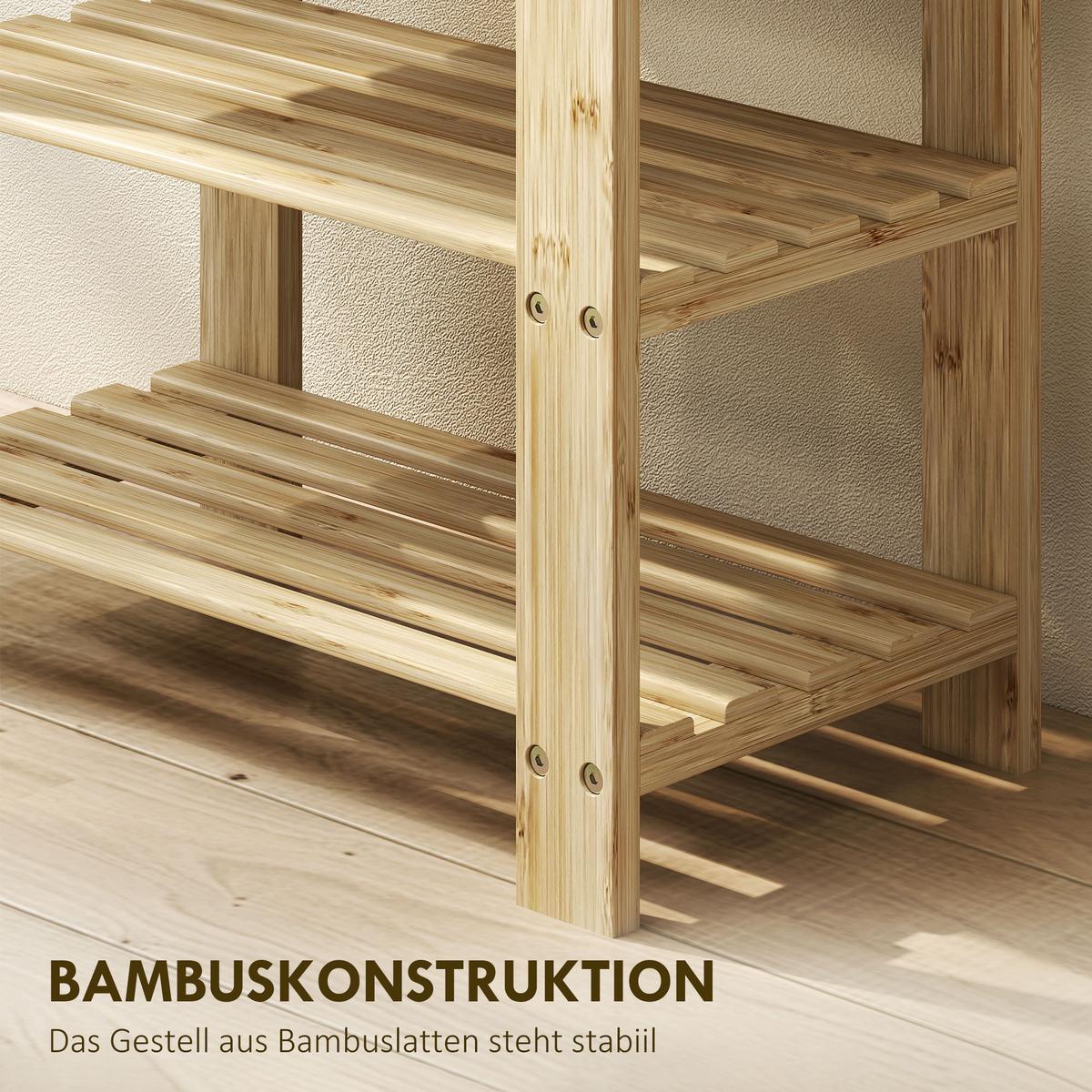 SCHUHBANK Bambus Naturholz - Naturfarben, Naturmaterialien (28/45/50cm) - HOMCOM