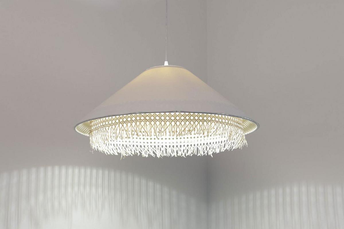 HÄNGELEUCHTE Weiß 60/26 cm - Weiß, Naturmaterialien (60/1.3/26cm) - ONZENO