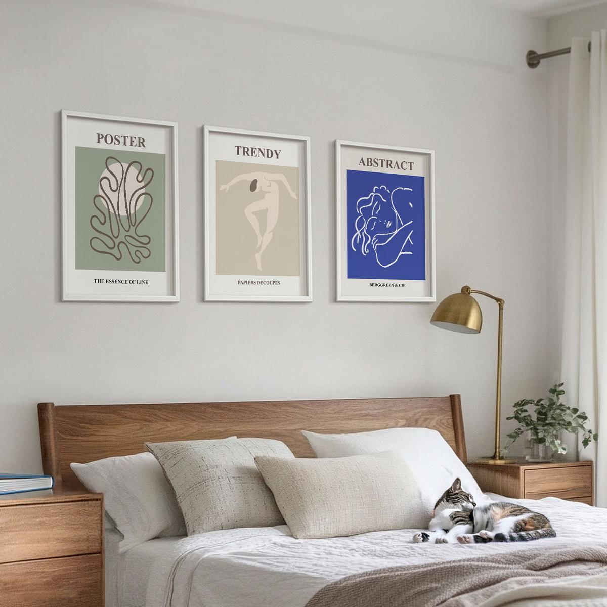 BILDER SET 3er Set - 40x60 cm Weißer Rahmen - Henri Matisse Pastellgrafiken - Weiß, Kunststoff (40/60cm) - TULUP