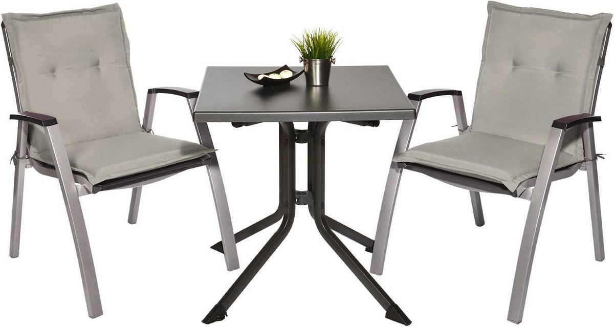 NIEDERLEHNERAUFLAGE Loft NL 100x50x6cm Hellgrau (2tlg) - Hellgrau, Textil (50/6/100cm) - Beautissu 