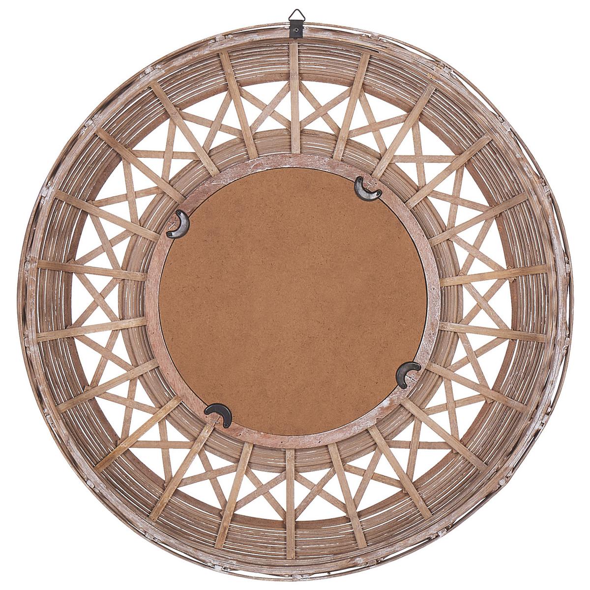 WANDSPIEGEL hellbraun Bambusholz 62 cm Cacoma - Braun, Holz (62/62/9cm) - Beliani