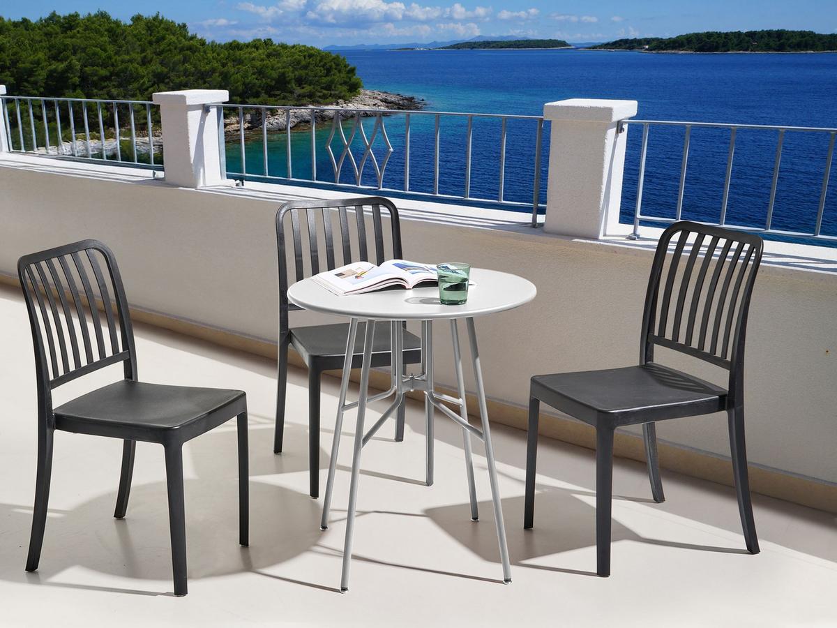 BISTROTISCH 64/64 cm Metall Grau Taltal - Grau, Metall (64/64/76cm) - Beliani