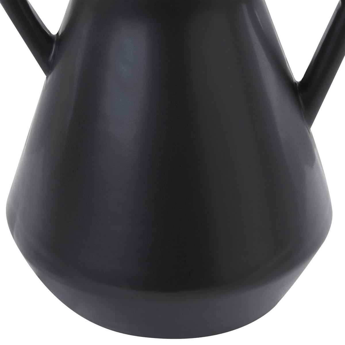 BLUMENVASE Dolomit schwarz Fermi - Schwarz, Keramik (20cm) - Beliani