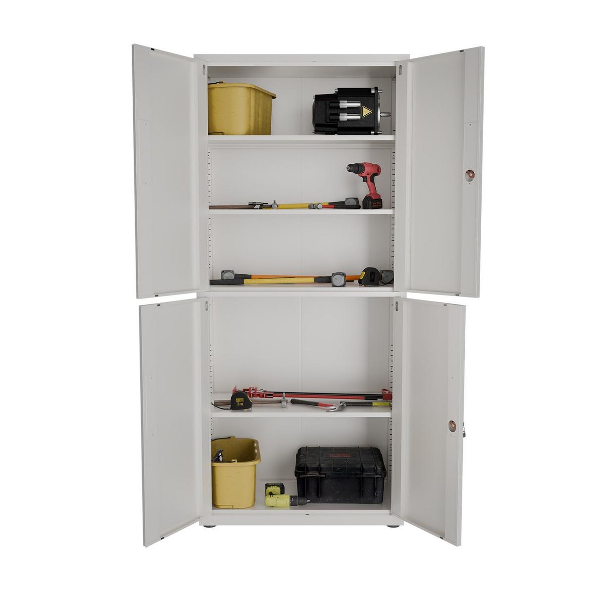 METALLSCHRANK 180/80/40 cm weiß abschließbar - Weiß, Metall (80/180/40cm) - Juskys