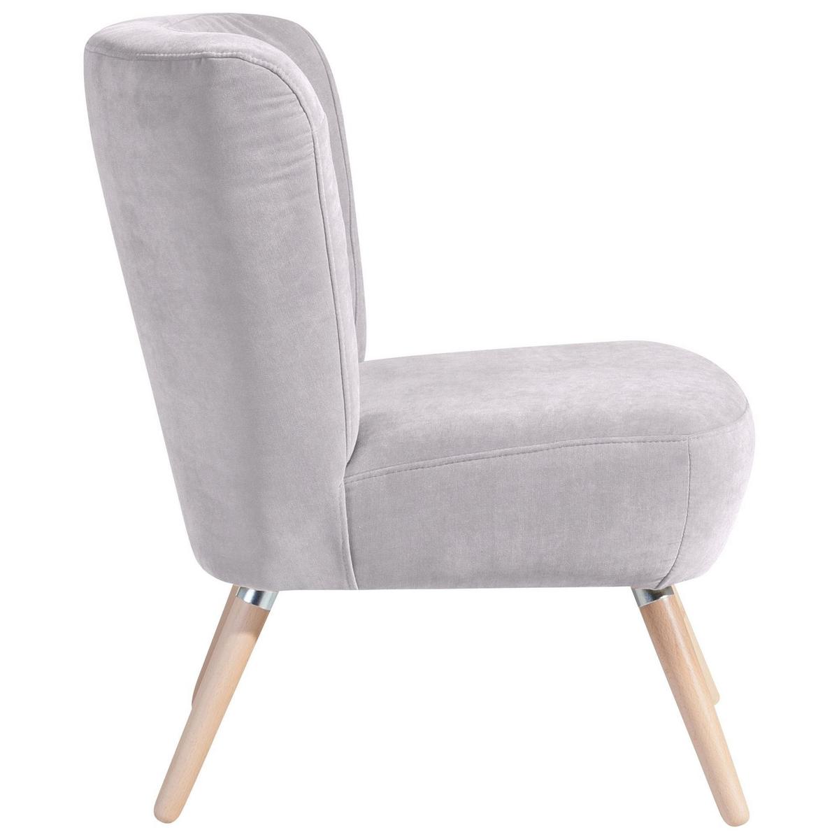 SESSEL Kassi Bezug Veloursstoff Buche natur / silber - Silberfarben, Kunststoff (69/80/68cm) - 58aufmkessel