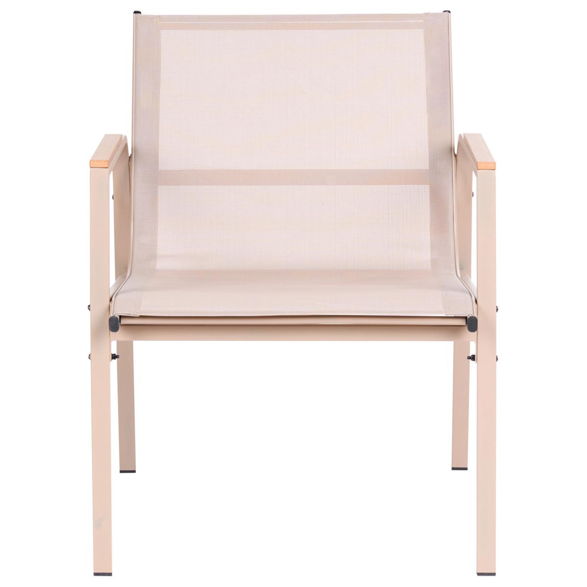 LOUNGE-SET mit Tisch 4-Sitzer Metall Beige Ledro - Beige, Metall - Beliani