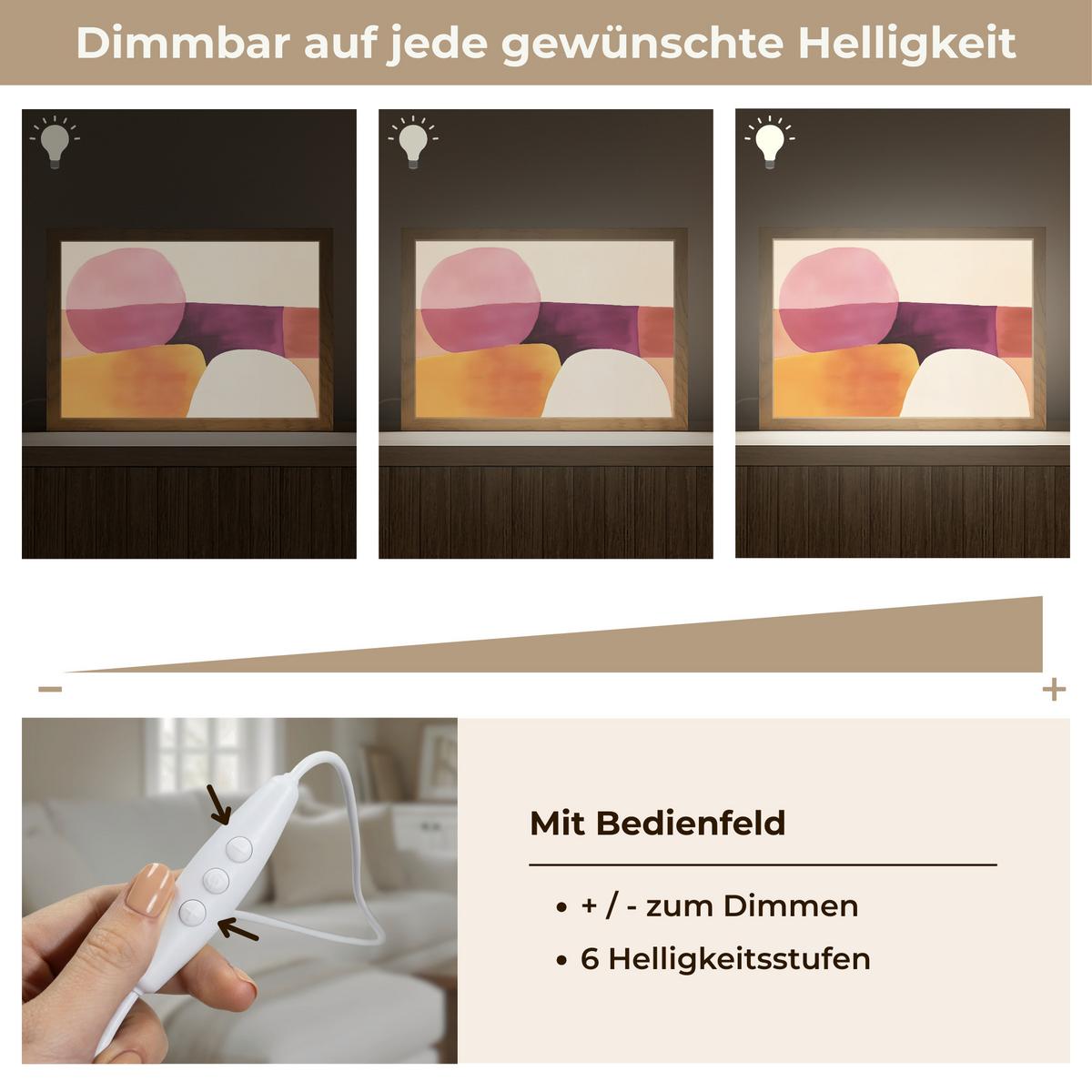 WANDLEUCHTE Formen - Abstrakt - Farbenfroh 30x20 cm - Rosa, Holzwerkstoff (30/20/8cm) - OnlyWow