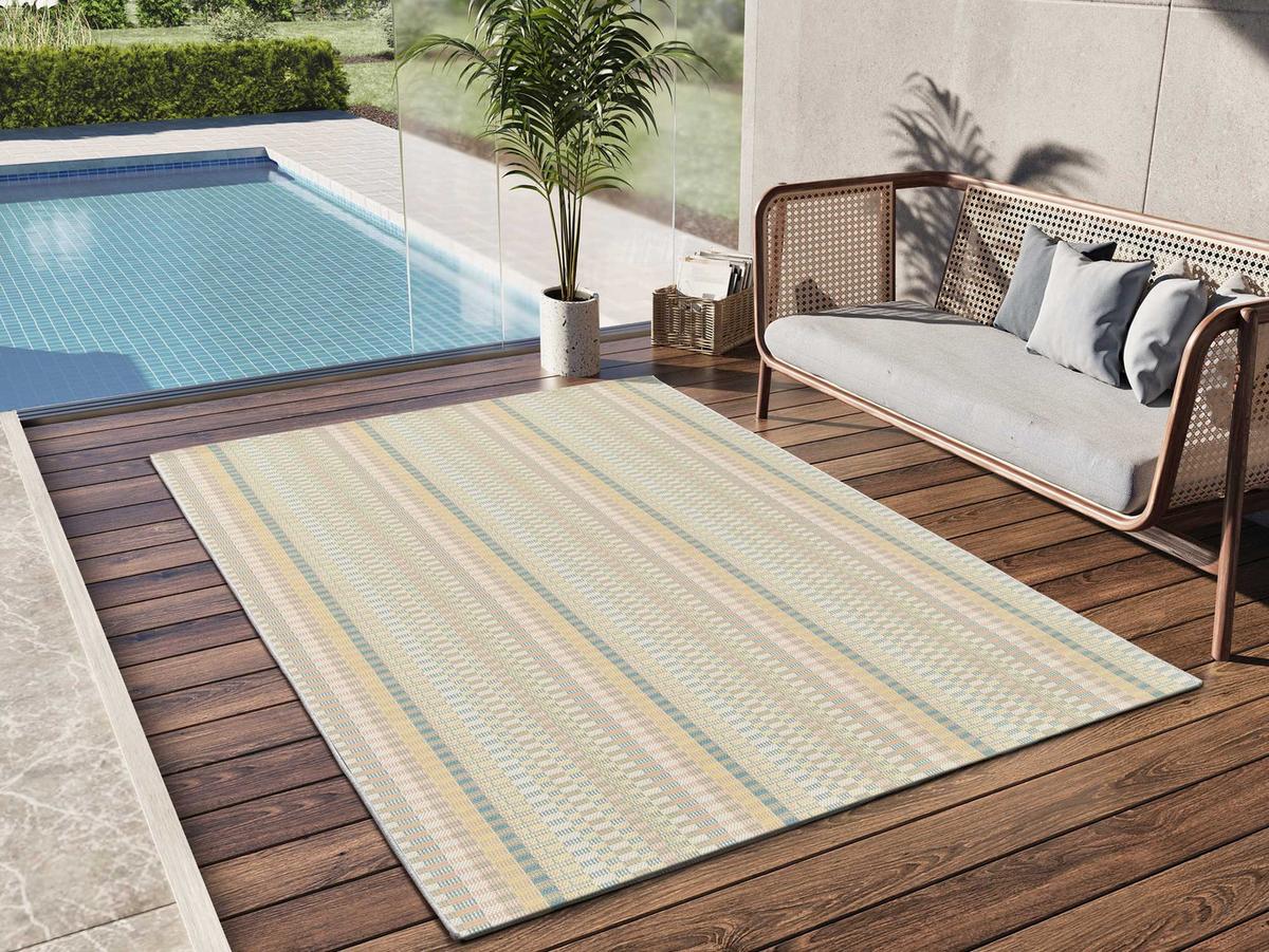 OUTDOORTEPPICH In Pastelltönen Manila 80/150 cm - Pastellblau/Pastellgrün, Textil (80/150cm) - Atticgo