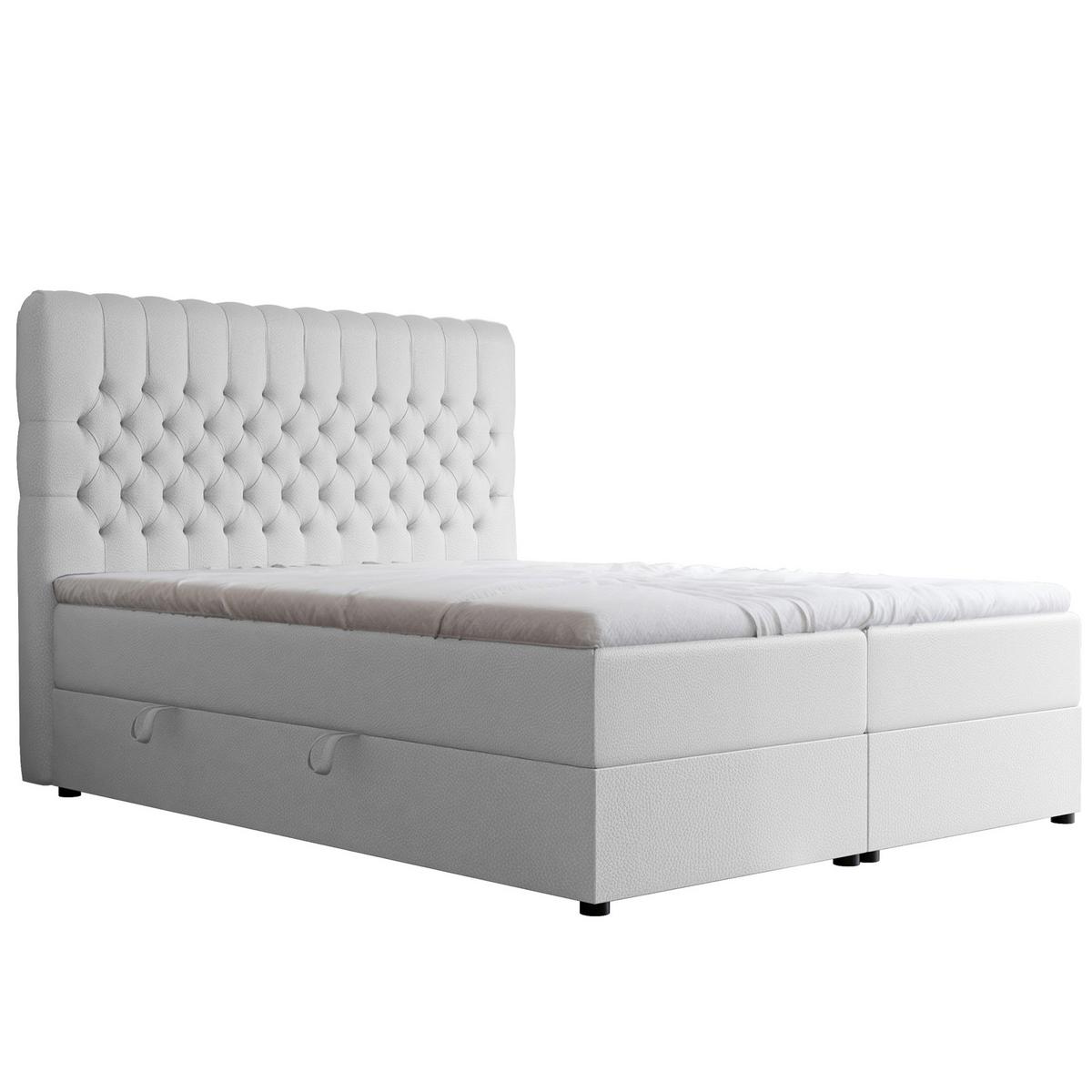BOXBETT 120x200 cm mit Topper - Weiß, Holzwerkstoff/Textil (120/200cm) - Idohome