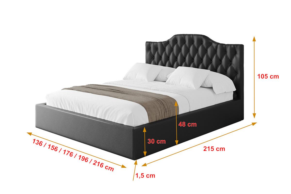 POLSTERBETT mit Bettkasten und Lattenrost, Boxbett ohne Matratze - FALIO 120x200 Schwarz Kunstleder - Schwarz Hochglanz, Holzwerkstoff/Textil (120/200cm) - ALTDECOR