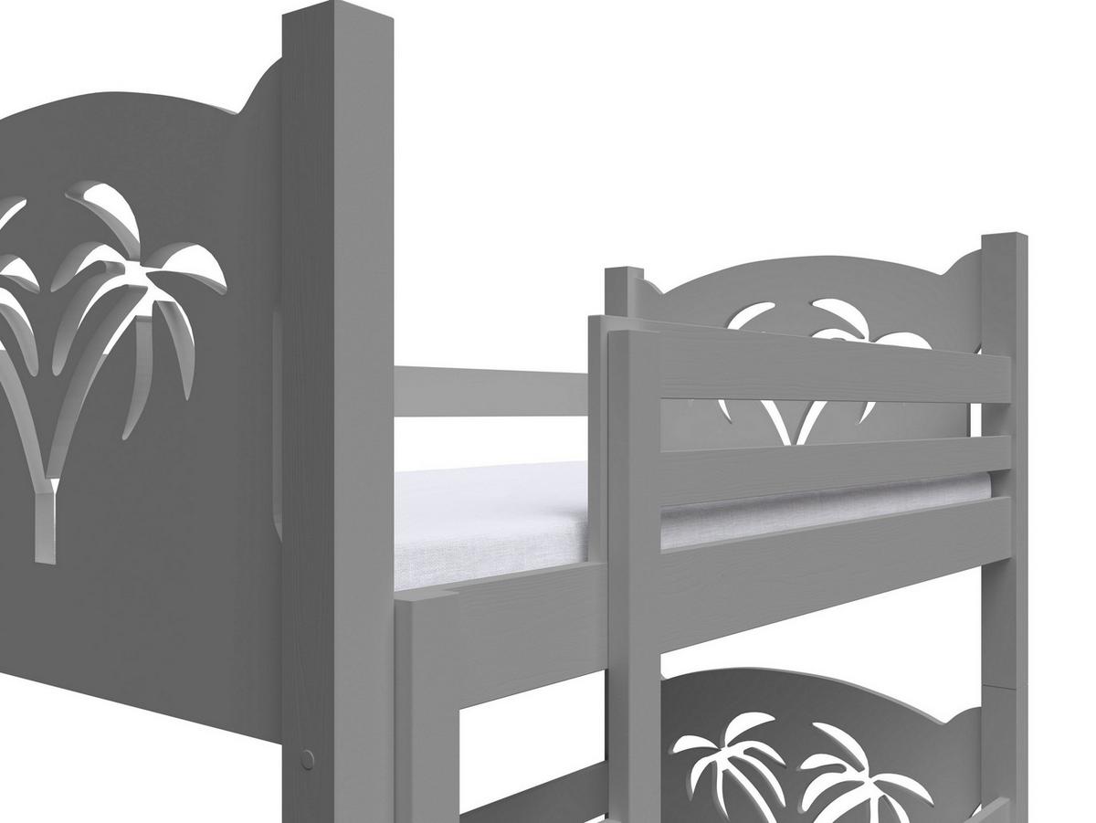 ETAGENBETT LEONE mit Bettkasten 80x180 cm Grau - Grau, Holz (80/180cm) - MASSENO